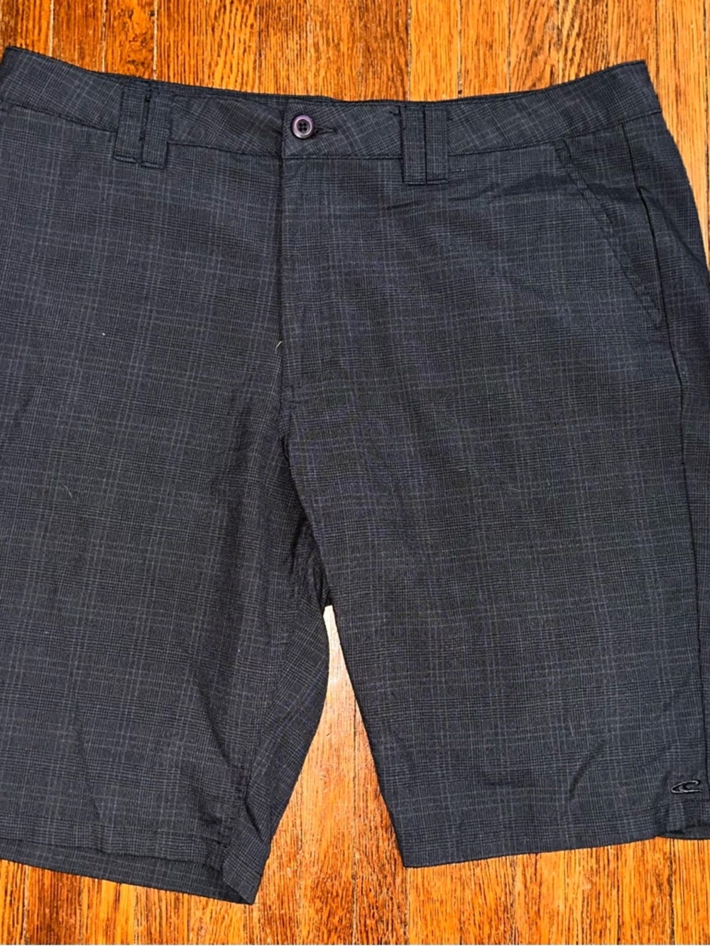 O'Neill Relaxed Fit Men's 38 Blue Plaid Chino Casual Shorts